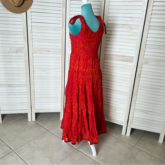 Free People Kikas Printed Midi Dress   ||  Woman Size : Small - Picture 2 of 5